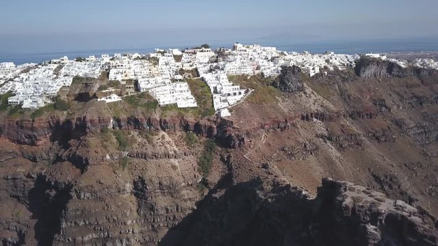 Famous Skaros Rock in Greece, aerial