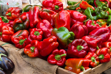 Paprika on the market of Catania in Sicily