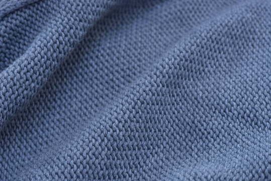 blue knitwear weaved textile texture background