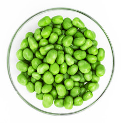 Grüne Bohnen in einer Glasschale