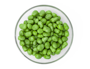 Grüne Bohnen in einer Glasschale