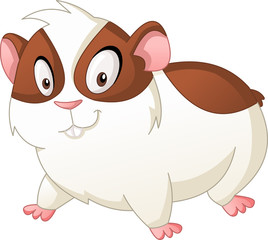 Cartoon cute hamster. Vector illustration of funny happy animal.