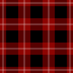 seamless black, red tartan with white stripes