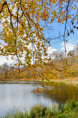Obraz premium Colorful autumn landscape with lake. Armenia
