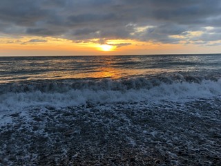 sunset over the sea