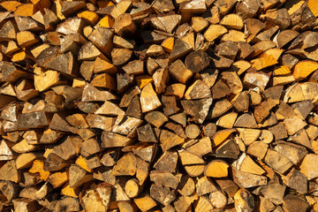 Texture - wood pile of pine wood