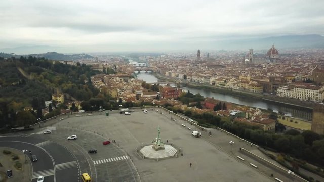 Aerial, Piazzle Michelangelo overlooks Arno River