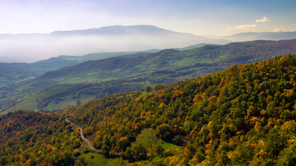 Beautiful sunrise in mountains