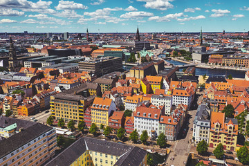 Naklejka na ściany i meble Top view of Copenhagen, Denmark
