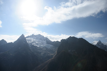 aerial view of the mountains