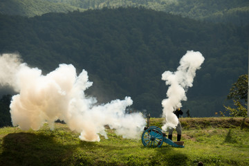 salvo from an old cannon