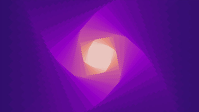 Vector infinite rhombic or square twisted tunnel with gradient depth effect. Abstract cyber colorful background for your designs. Geometric wallpaper. Retro cyber pank background.