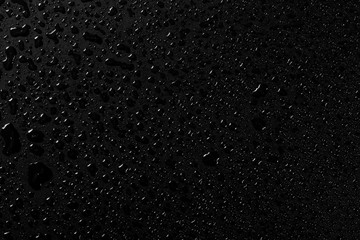 water drops on black background, abstract texture