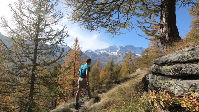 Autumn trekking. Gran Paradiso National Park. Italy