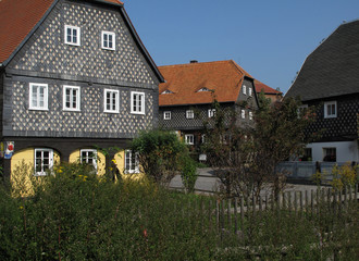 Fototapeta na wymiar Obercunnersdorf, Umgebindehäuser