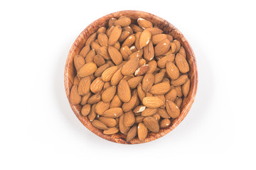 Raw Almonds peeled in a bowl