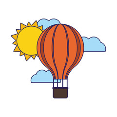 Hot air balloon flying