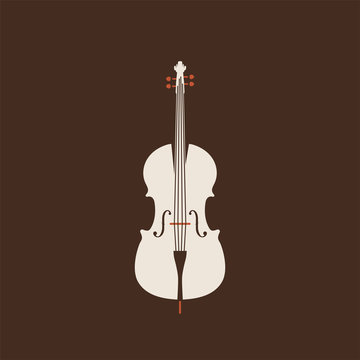 Classical cello icon. Isolated Vector String ill.