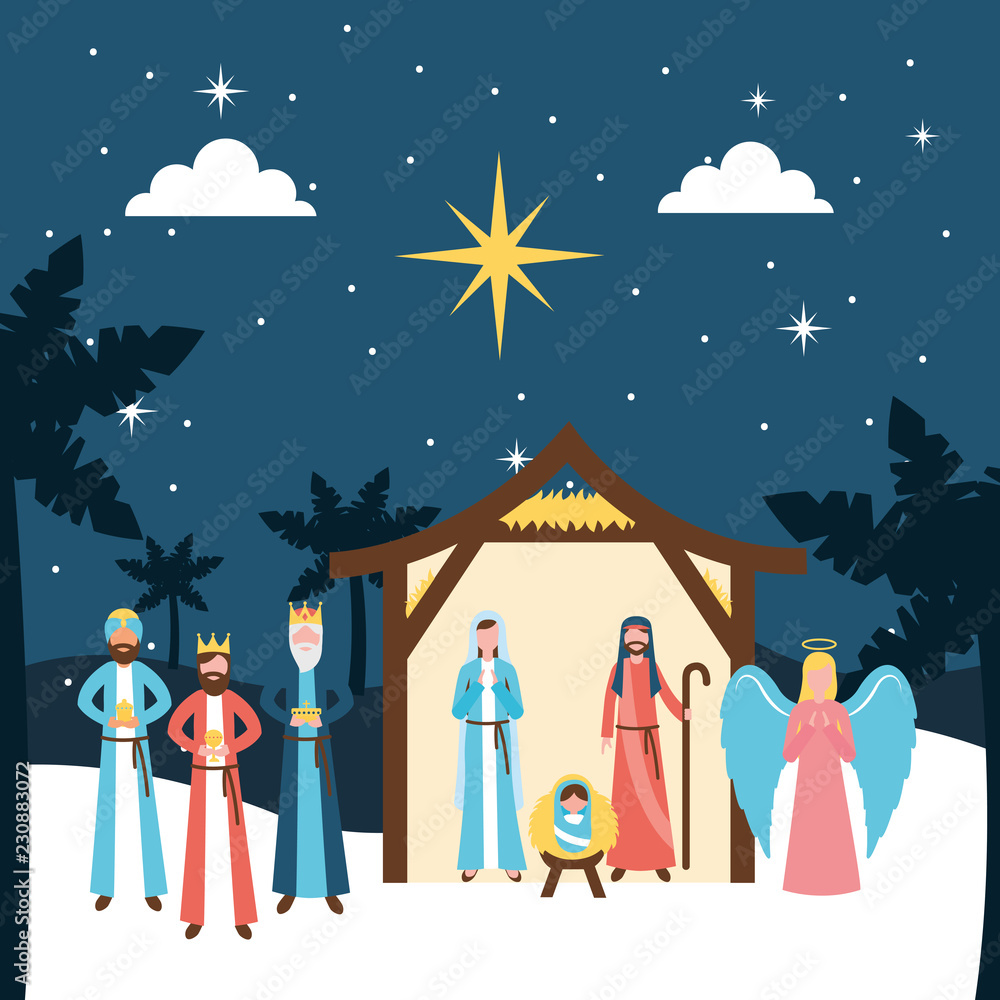 Wall mural manger epiphany christmas