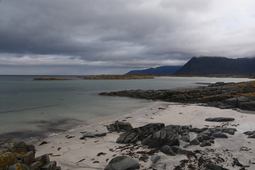 Beach in Gimsoysand, Lofoten, Norway