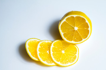 ripe lemon on white background