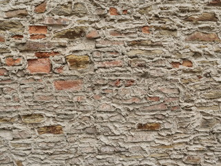 Verputze Wand aus Natursteinen