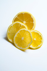 ripe lemon on white background