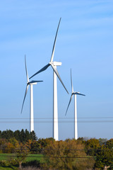 Fototapeta premium Wind Power Windmills Renewable Clean Green Energy Electricity Turbines