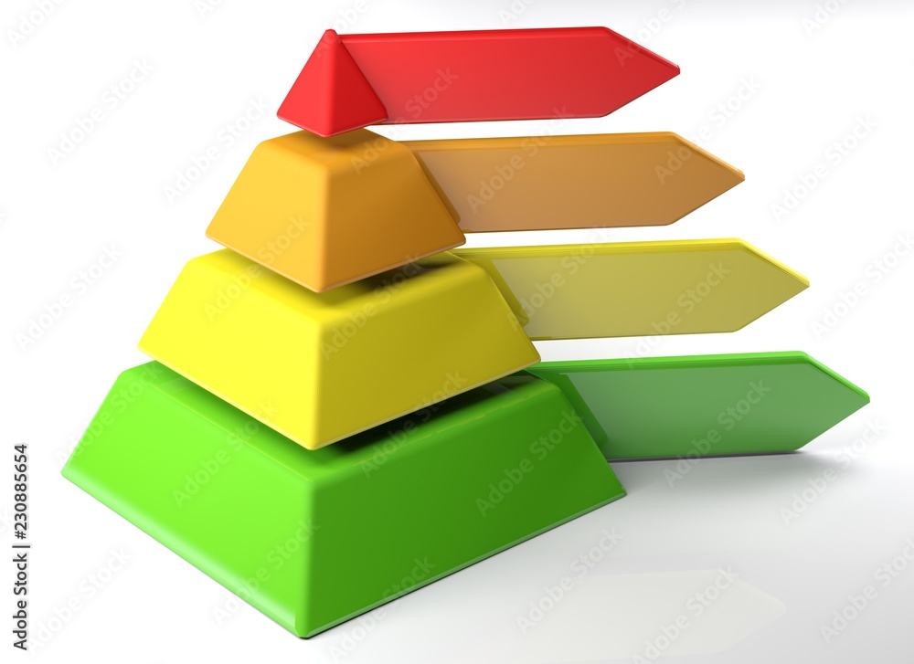 Poster pyramid of options - 3d rendering