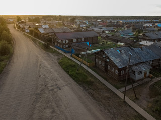 Russian North. Karpogory. Wooden house.