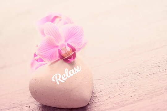 Relax, Herz mit Orchidee, Hintergrund