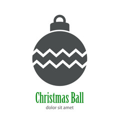 Logotipo Christmas Ball con lineas en zigzag en color gris