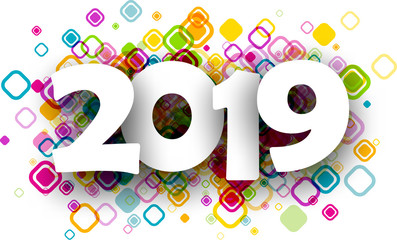 2019 new year background with geometric pattern.