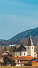 Fototapeta na wymiar Smartphone HD wallpaper of beautiful alpine view at Ruhpolding - Bavaria - Germany