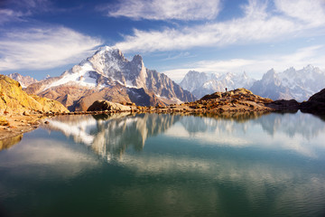 Fototapeta na wymiar Crystal Lakes Chamonix in the Alps