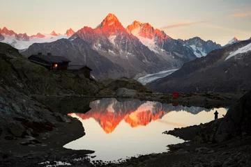 Paintings on glass Mont Blanc Crystal Lakes Chamonix in the Alps
