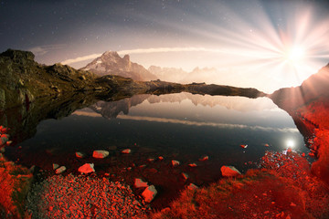  Lac Blanc  Lakes Chamonix in the Alps