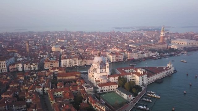 Aerial, scenic architecture in Venice