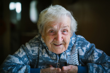 Grandma. Portrait of a happy elderly woman close-up.