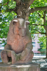 Fototapeta na wymiar Bears fountain in Berlin downtown, Germany.