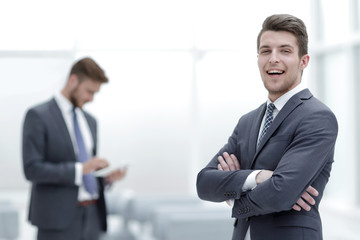 successful businessman on the background of the office