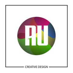 Initial Letter AU Logo Template Design Vector Illustration