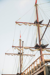 masts of an old sailing ship