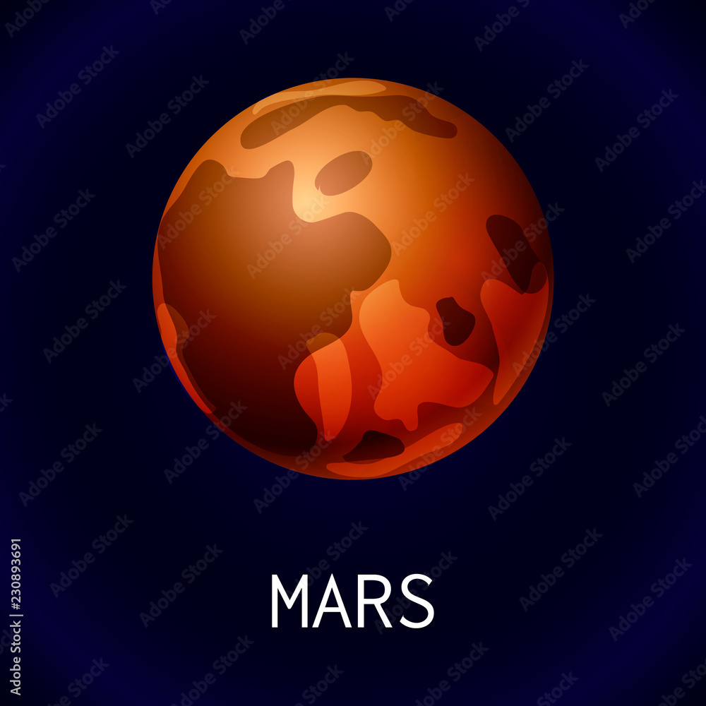 Aufkleber mars planet icon. cartoon of mars planet vector icon for web design