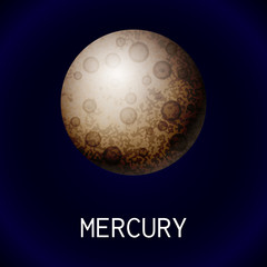 Mercury planet icon. Cartoon of mercury planet vector icon for web design