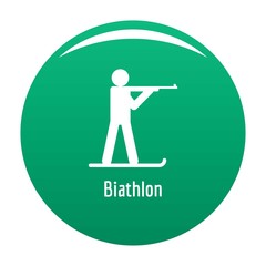 Biathlon icon. Simple illustration of biathlon vector icon for any design green