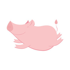 happy pig illustration