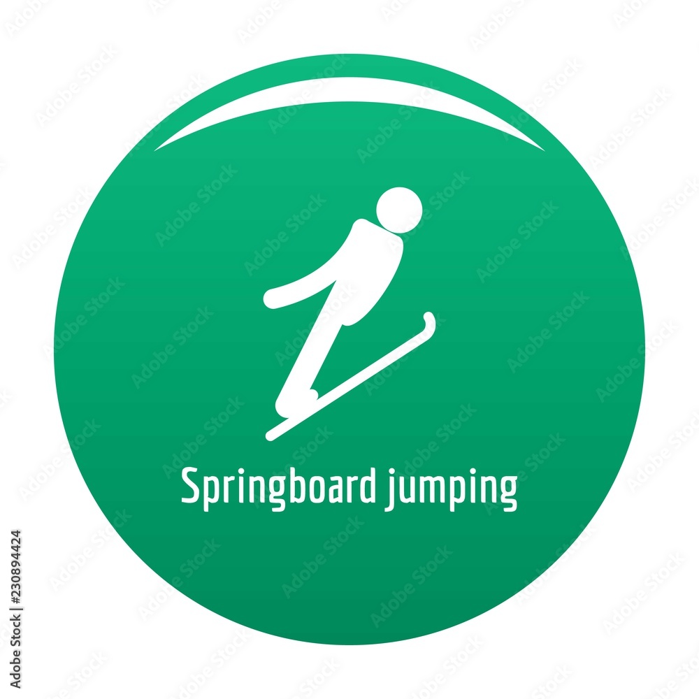 Aufkleber springboard jumping icon. simple illustration of springboard jumping vector icon for any design gree