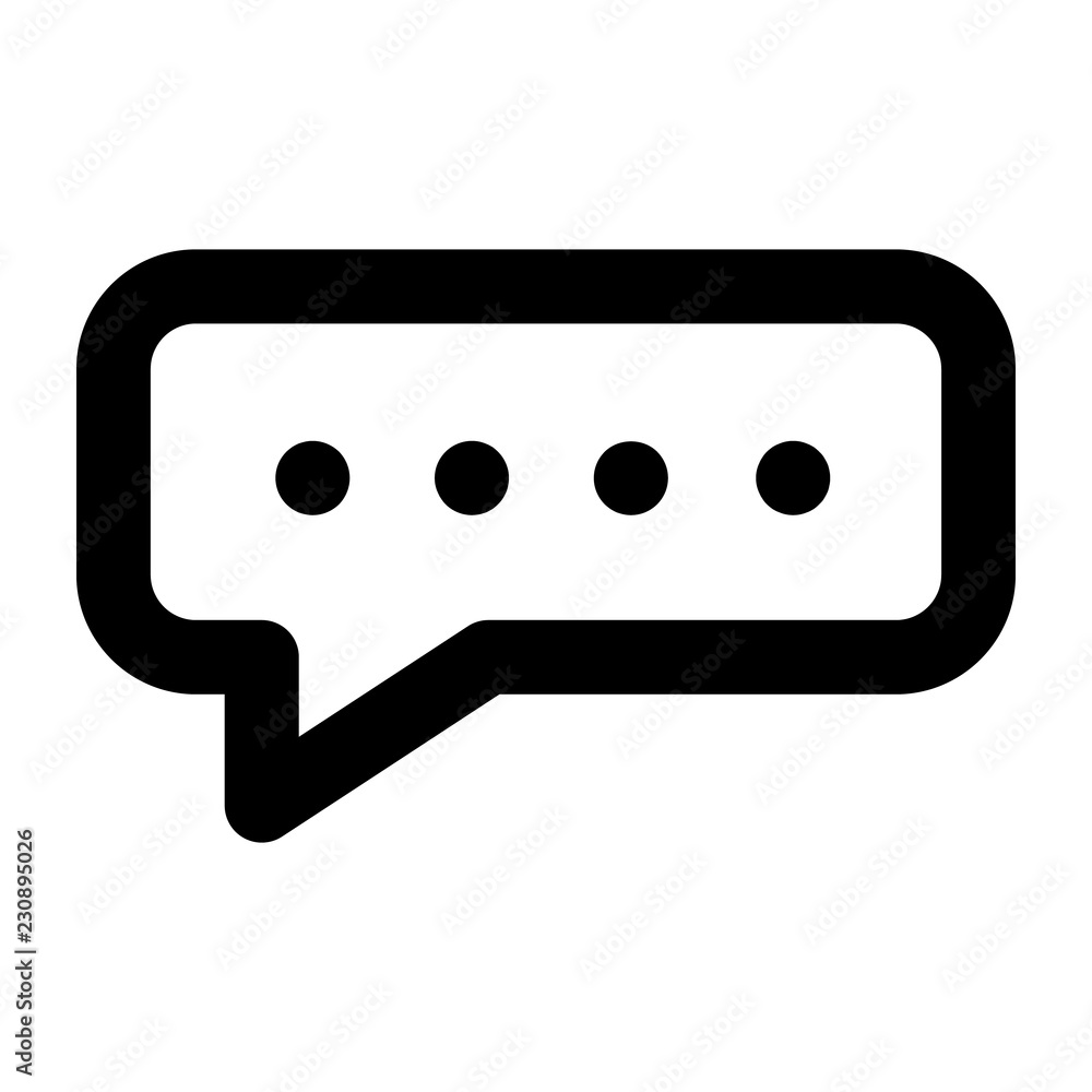 Poster chat bubble icon. outline chat bubble vector icon for web design isolated on white background