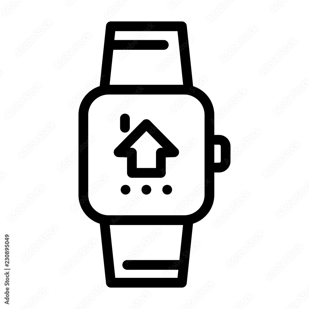 Poster smart watch icon. outline smart watch vector icon for web design isolated on white background